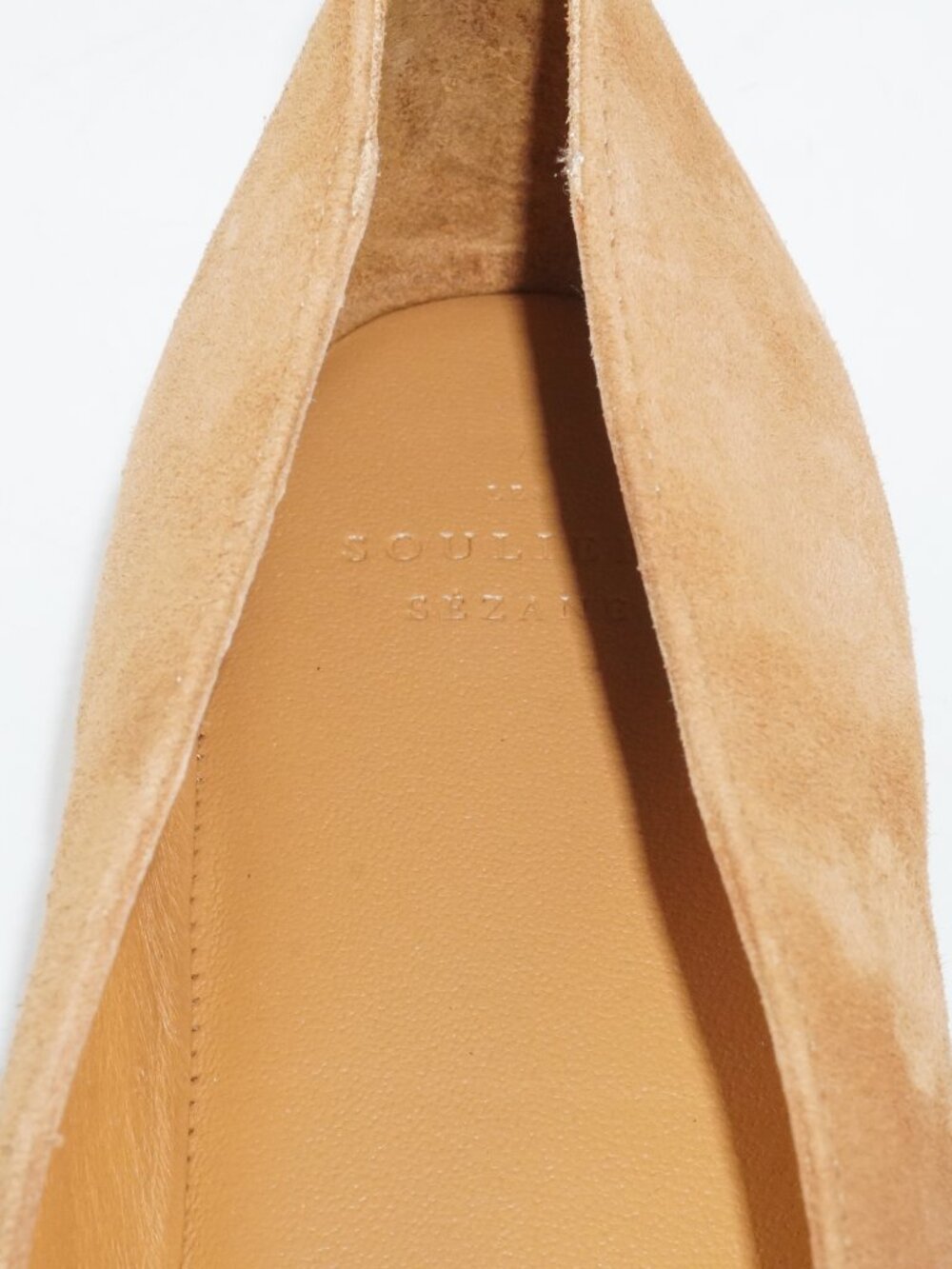 Sezane Agathe Low Ballerinas Ballet Flats in Hazelnut Suede Leather - US Size 11 - Picture 10 of 12